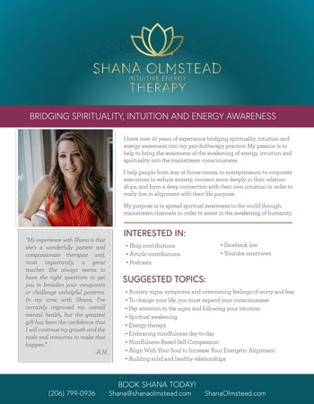 Shana Olmstead Speaker Sheet